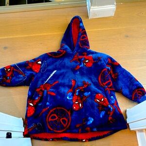 Kids Oversized Spider Man One Size Fluffy Hoodie 4-10